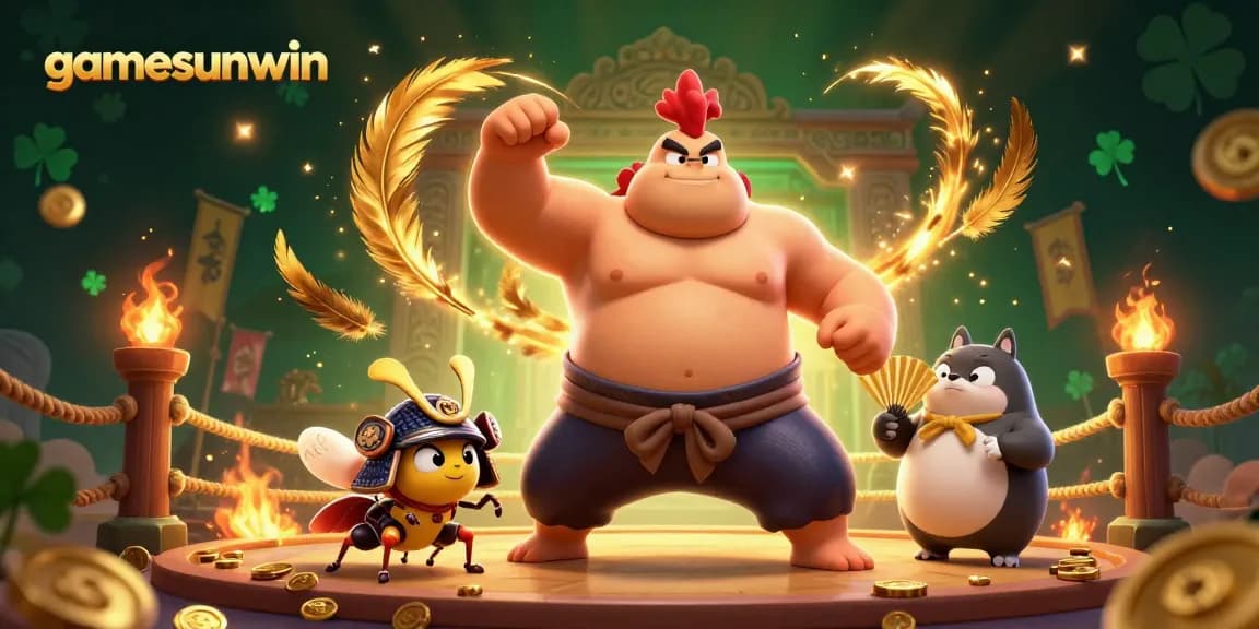 Experience thrilling wins with gamesunwin's vibrant casino scene featuring unique characters and dynamic gambling elements.