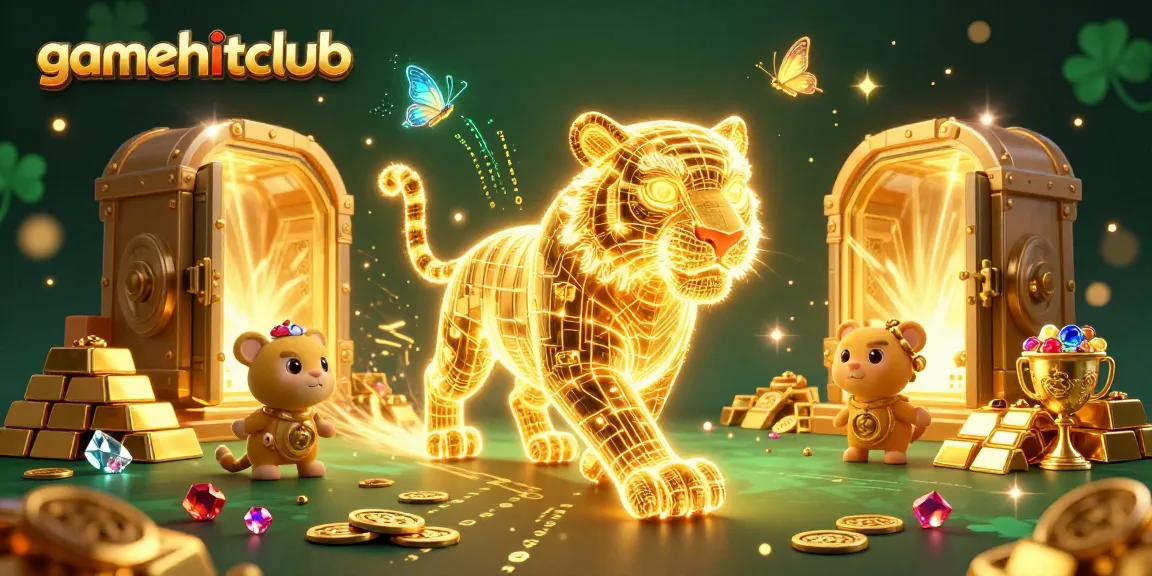 Experience thrilling gameplay at gamehitclub with the golden tiger navigating a vibrant digital casino.
