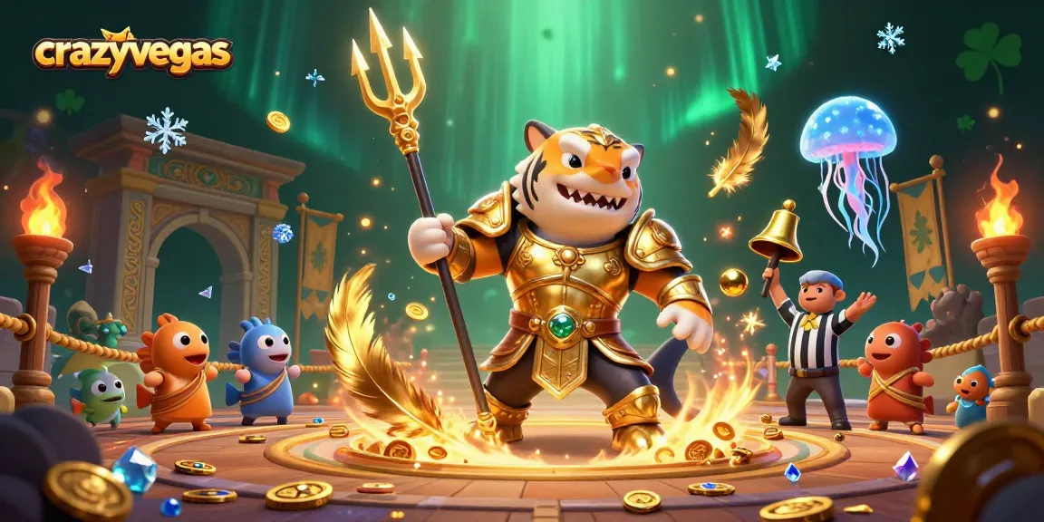 Immerse yourself in crazyvegas with the brilliant underwater casino scene featuring a tiger shark gladiator.