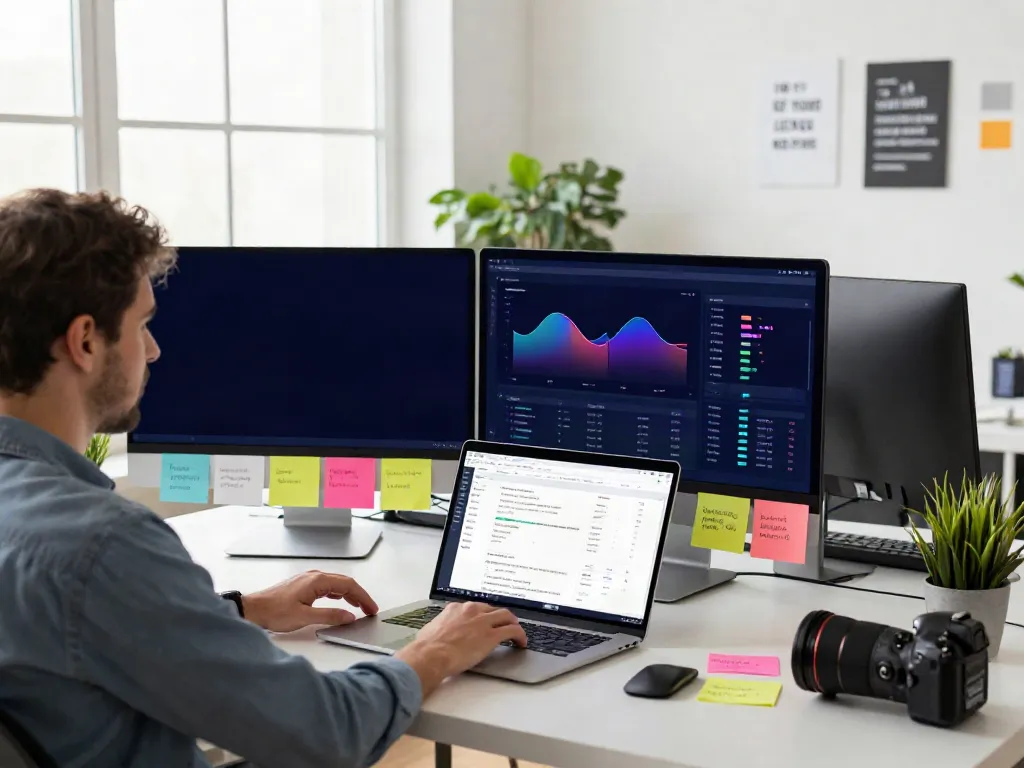 Digital marketer optimizing instant indexing strategies in a modern workspace