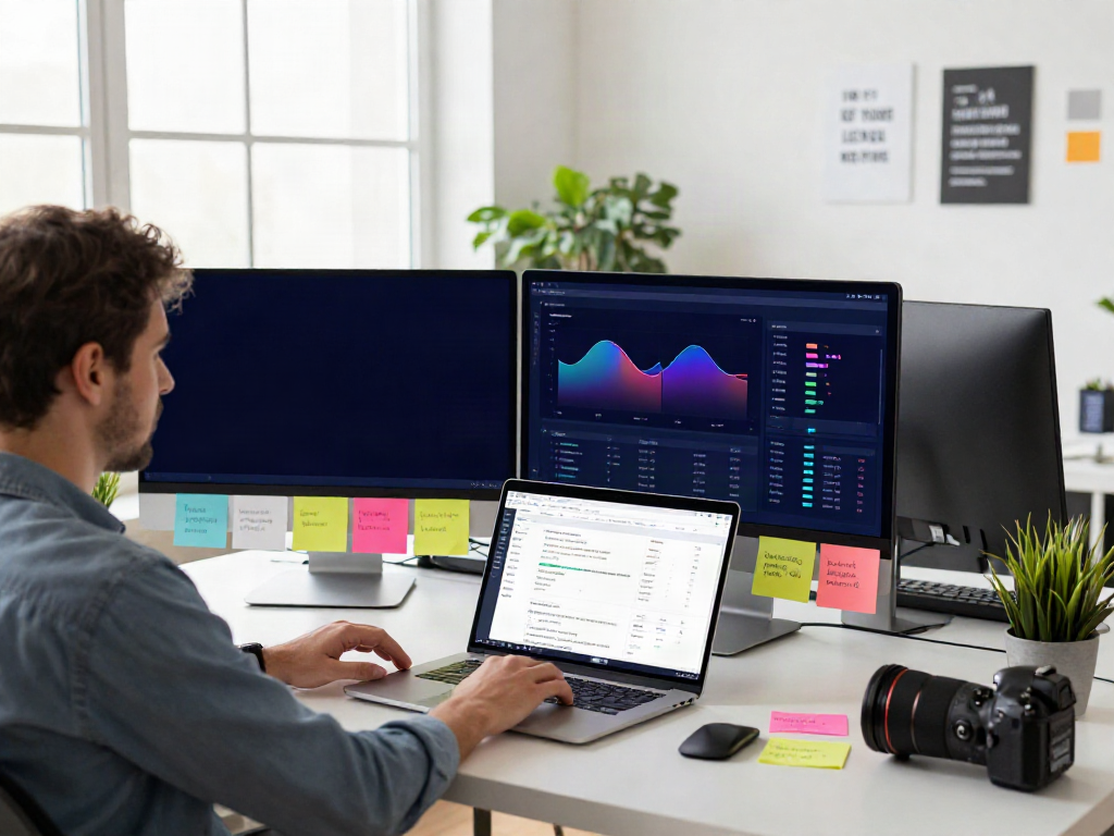 Digital marketer optimizing instant indexing strategies in a modern workspace
