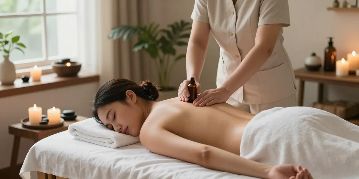 Experience 광명출장마사지 in a calming home spa with a professional therapist creating a serene atmosphere.
