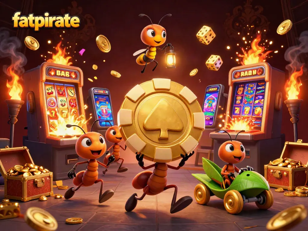 Join the fatpirate crew as they earn big in a vibrant and chaotic casino heist atmosphere.