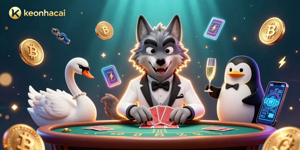 Engage in keonhacai betting with elegant characters in a vibrant casino scene.