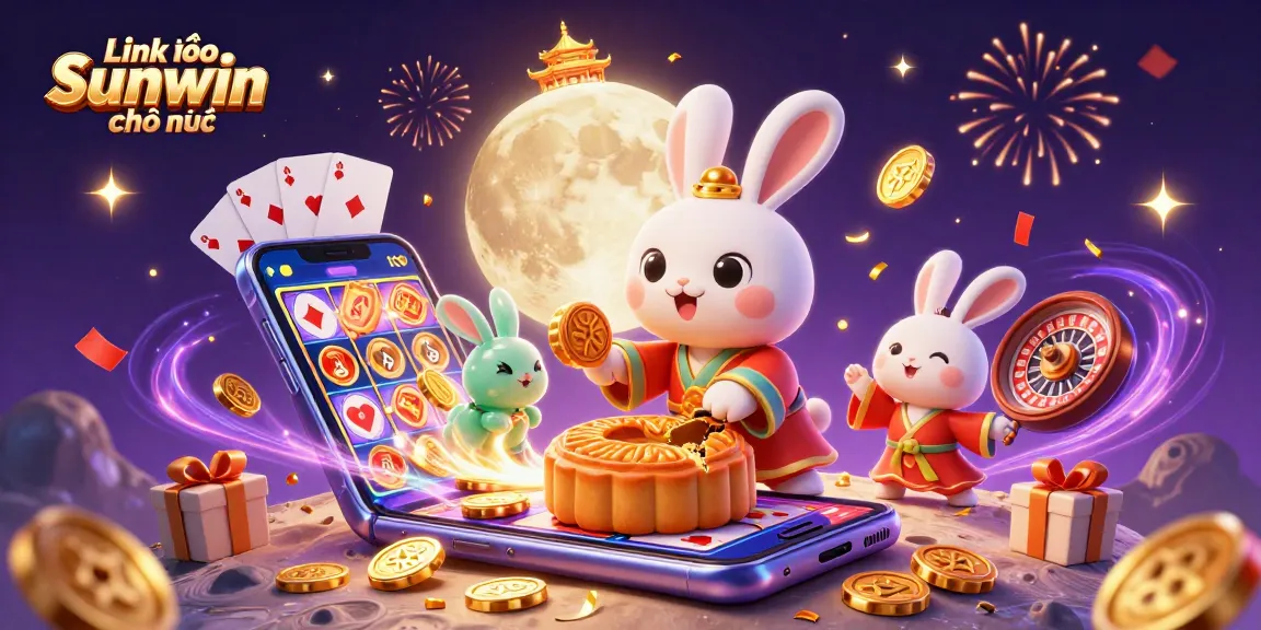 Spin the reels with excitement at Link vào Sunwin chính thức, showcasing vibrant casino elements in a magical scene.